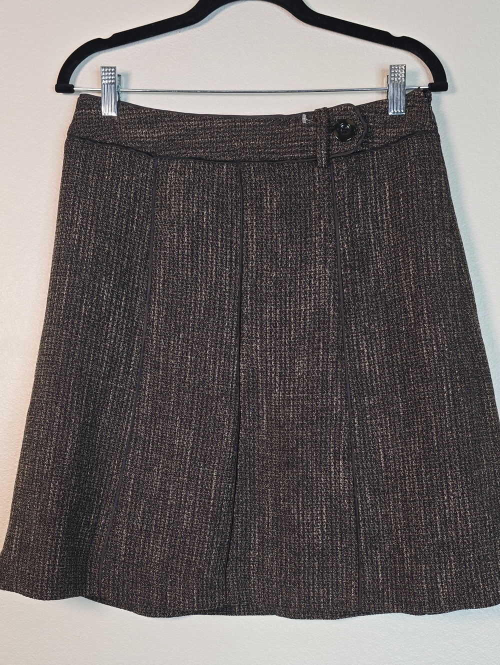 Ann Taylor Classic Black Tweed A-Line Skirt Mini Skirt Size 4 NWT